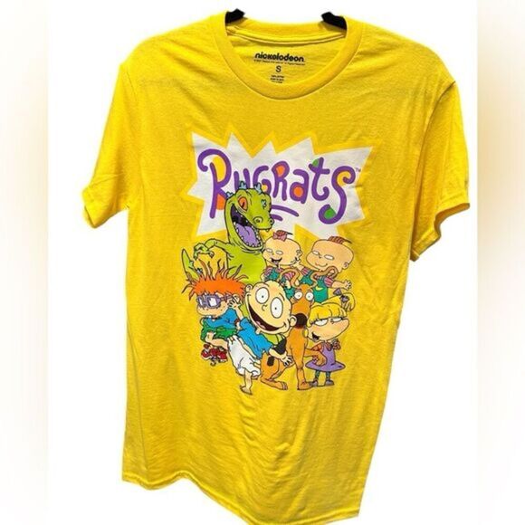 NWOT Nickelodeon Unisex Rugrats 90s TV Yellow Short Sleeve Graphic Tee Shirt - L - Picture 1 of 4